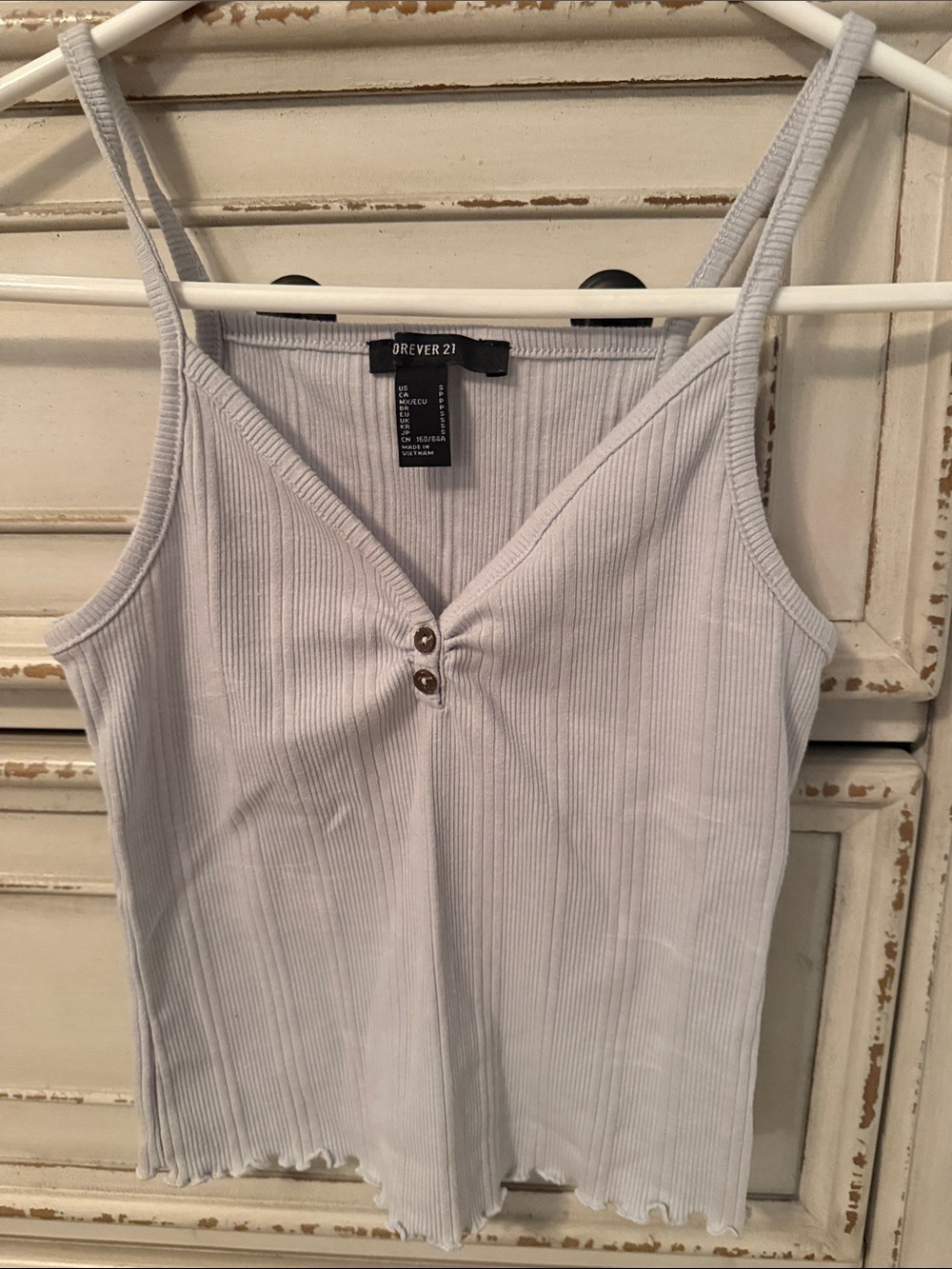 Forever 21 Light Lavender Ribbed Button-Front Cami